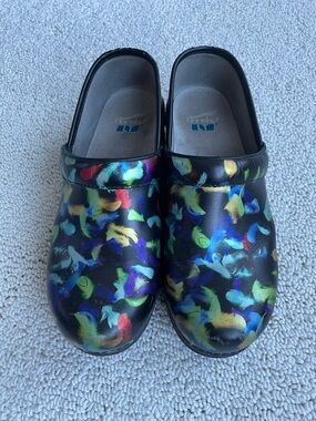 Dansko Multicolor Leather Clogs, Size 39 (8 1/2)